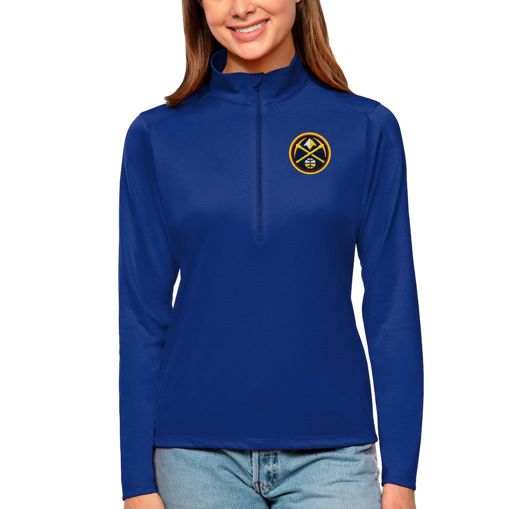 Denver Nuggets Antigua Women's Tribute Half-Zip Top sale - Blue outlet