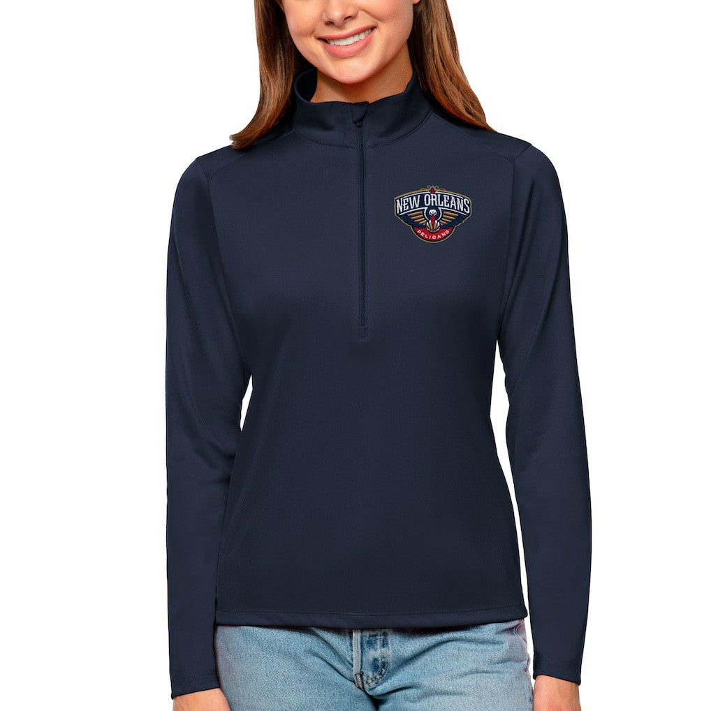 New Orleans Pelicans Antigua Women's Tribute Half-Zip Top - Navy shop