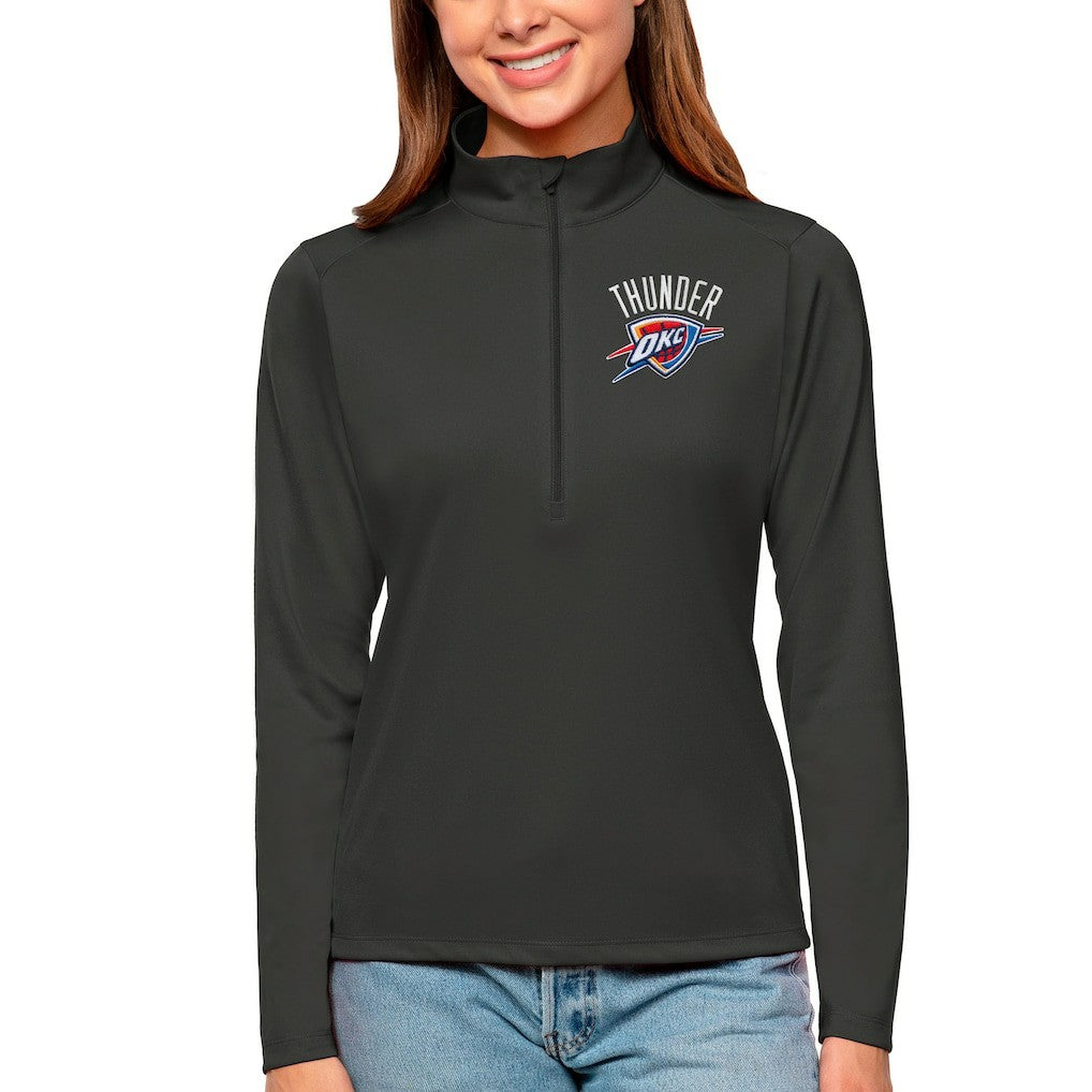 Oklahoma City Thunder Antigua Women's Tribute Half-Zip Top - Charcoal online