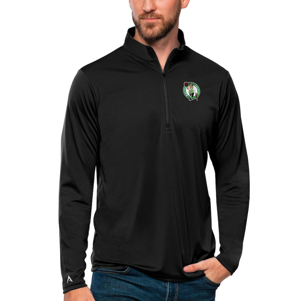 Boston Celtics Antigua Tribute Quarter-Zip Pullover Top - Black discount