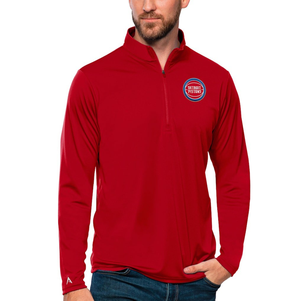 Detroit Pistons Antigua Tribute Quarter-Zip Pullover Top sale - Red for sale