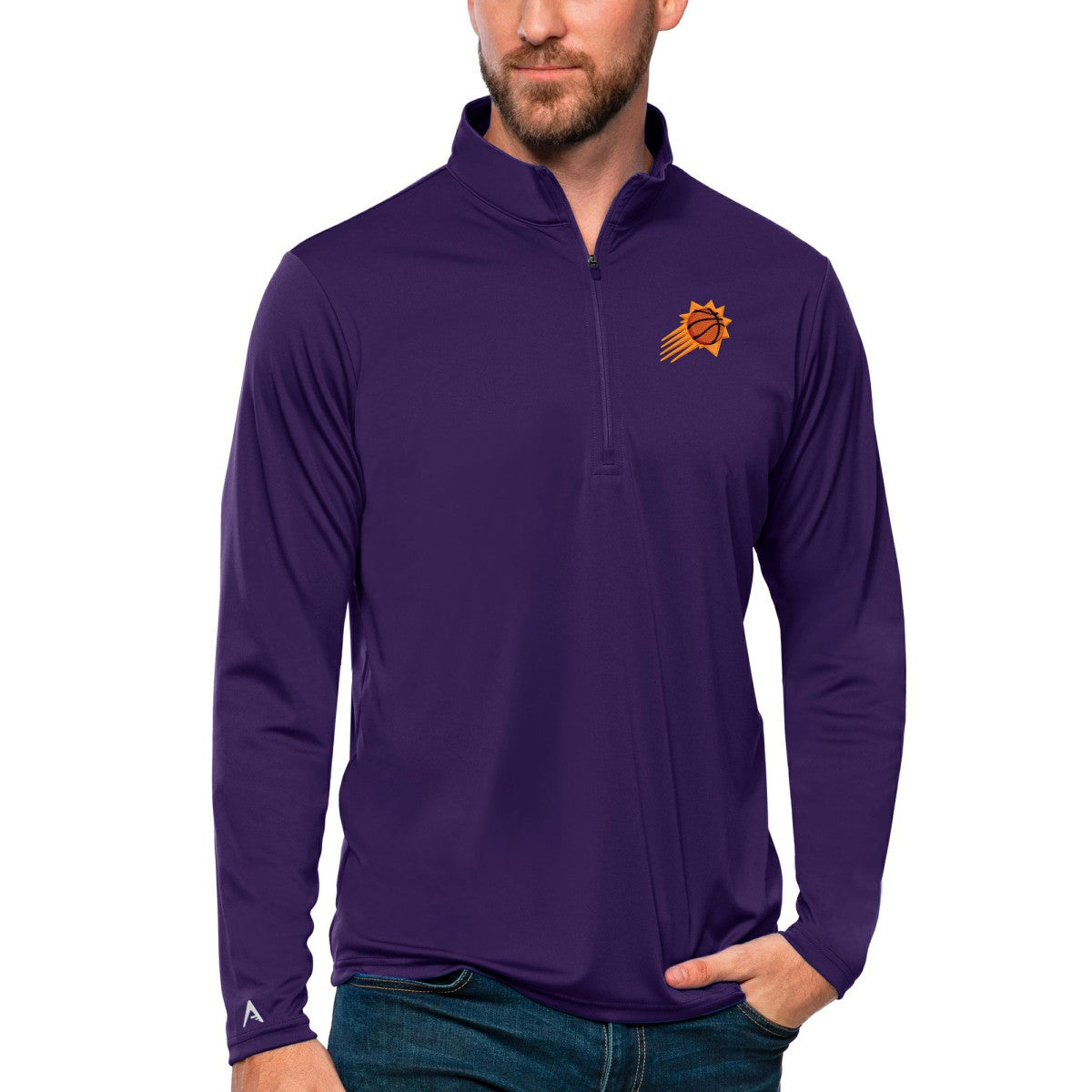 Phoenix Suns Antigua Tribute Quarter-Zip Pullover Top - Purple for sale