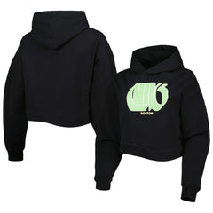 Boston Celtics Lusso Women's Layla World Tour Cropped Pullover Hoodie - Black shop