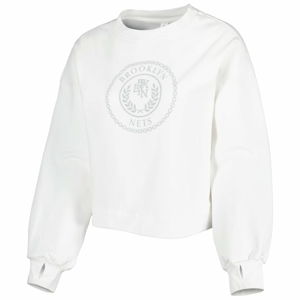 Brooklyn Nets Lusso Women's Lola Ball and Chain Pullover Sweatshirt - White online