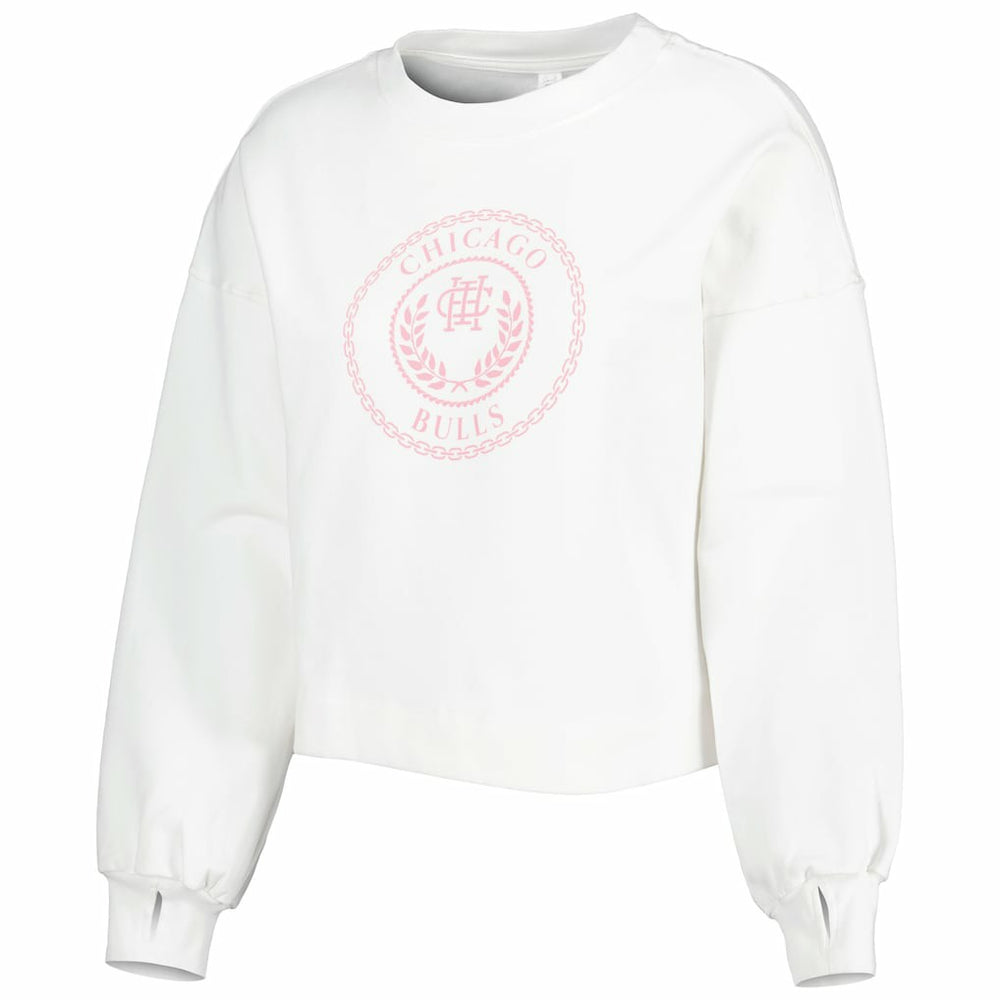 Chicago Bulls Lusso Women's Lola Ball and Chain Pullover Sweatshirt - White on sale