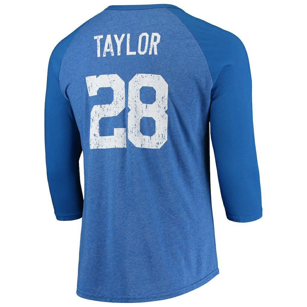 Jonathan Taylor Indianapolis Colts Majestic Threads Name & Number Team Colorway Tri-Blend 3/4 Raglan Sleeve Player T-Shirt - Royal sale