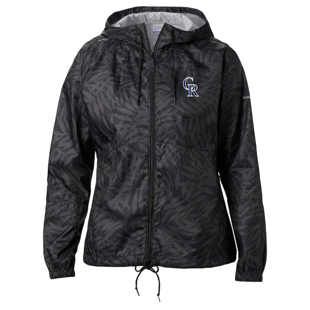 Colorado Rockies Women's Flash Forward Full-Zip Windbreaker Jacket - Black | Columbia