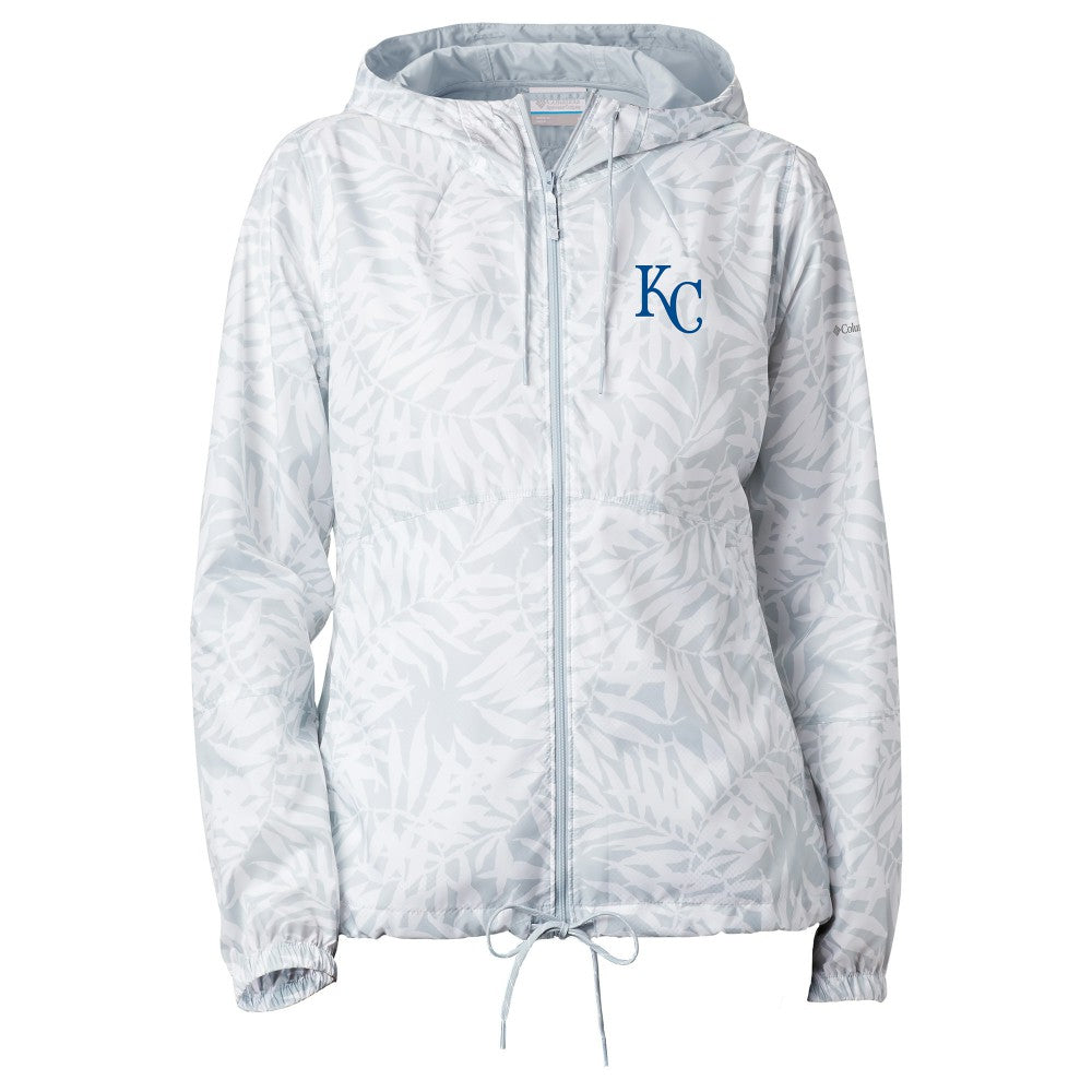 Kansas City Royals Women's Flash Forward Full-Zip Windbreaker Jacket - White | Columbia