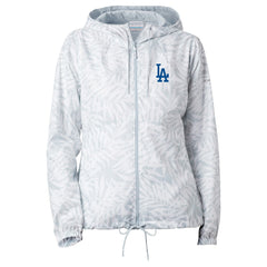 Los Angeles Dodgers Women's Flash Forward Full-Zip Windbreaker Jacket - White | Columbia