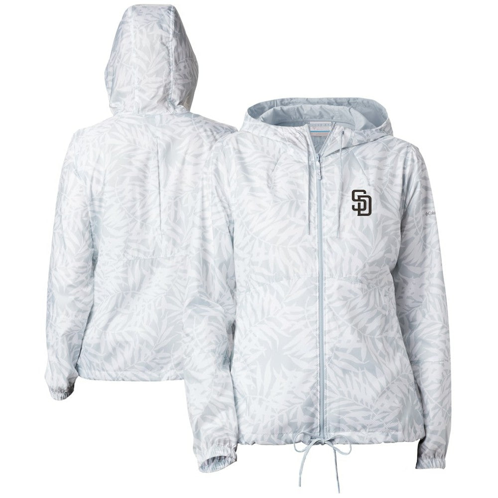 San Diego Padres Women's Flash Forward Full-Zip Windbreaker Jacket - Gray | Columbia