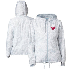 Washington Nationals Women's Flash Forward Full-Zip Windbreaker Jacket - Gray | Columbia