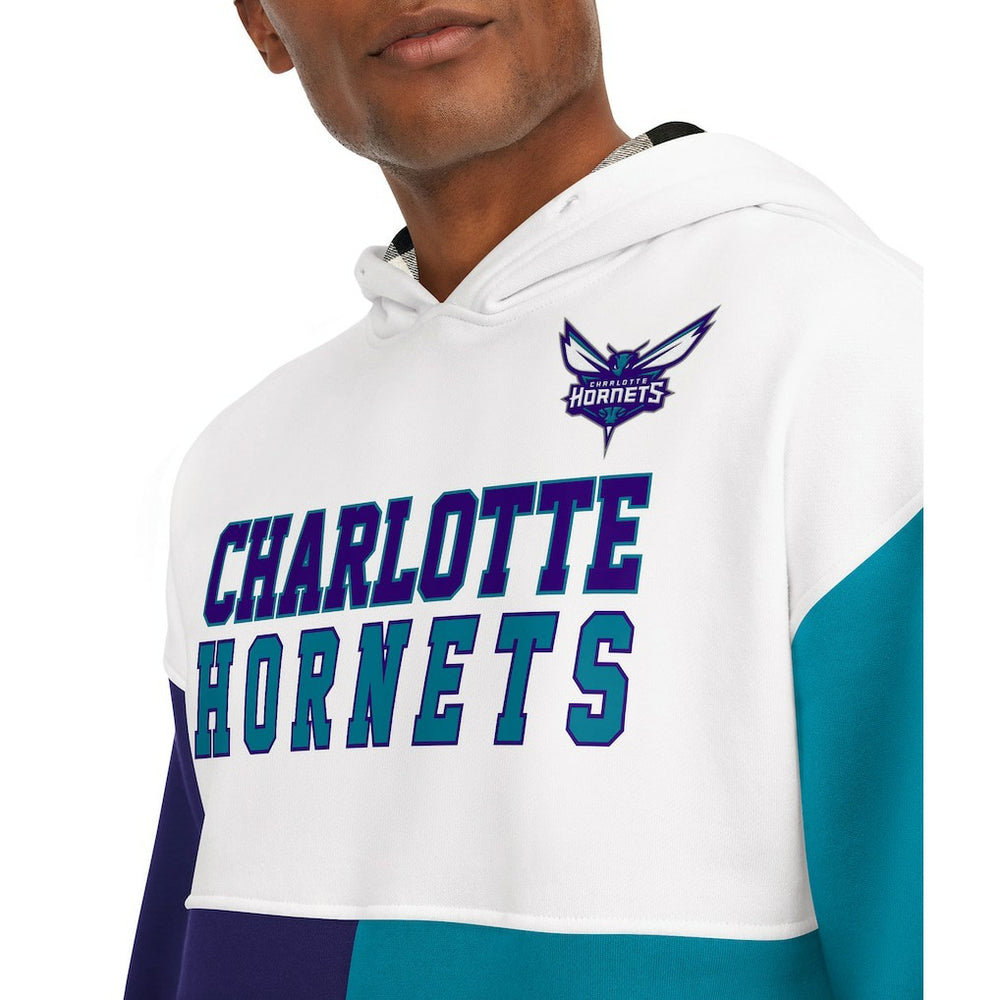 Charlotte Hornets Tommy Jeans Andrew Split Pullover Hoodie - White/Purple outlet