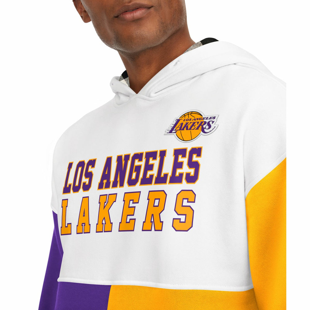 Los Angeles Lakers Tommy Jeans Andrew Split Pullover Hoodie - White/Purple for sale