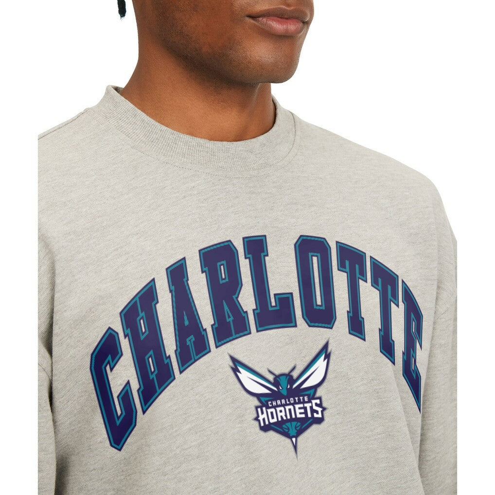 Charlotte Hornets Tommy Jeans James Patch Pullover Sweatshirt - Gray outlet