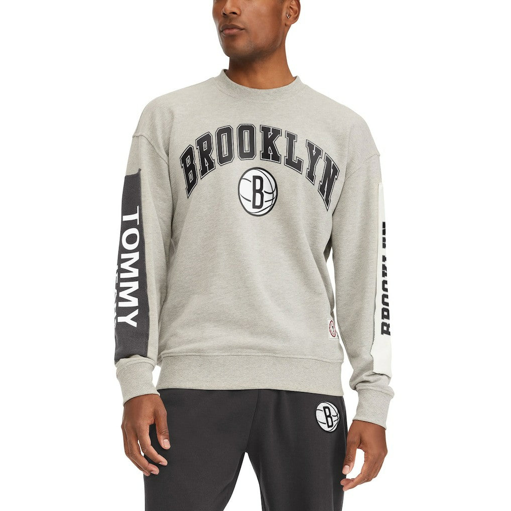Brooklyn Nets Tommy Jeans James Patch Pullover Sweatshirt - Gray discount