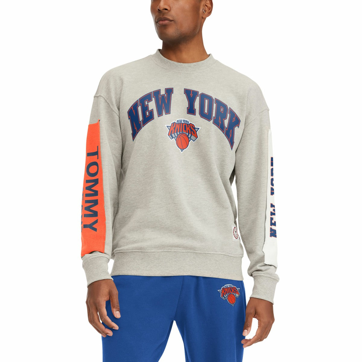 New York Knicks Tommy Jeans James Patch Pullover Sweatshirt - Gray on sale