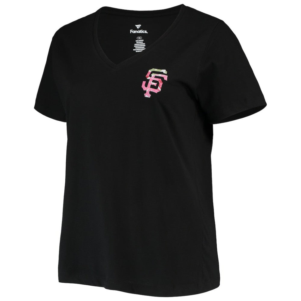 San Francisco Giants Women's Plus Size #1 Mom 2-Hit V-Neck T-Shirt - Black