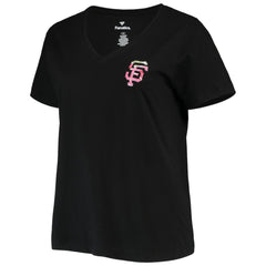 San Francisco Giants Women's Plus Size #1 Mom 2-Hit V-Neck T-Shirt - Black