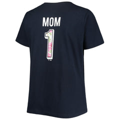 Boston Red Sox Women's Plus Size #1 Mom 2-Hit V-Neck T-Shirt - Navy