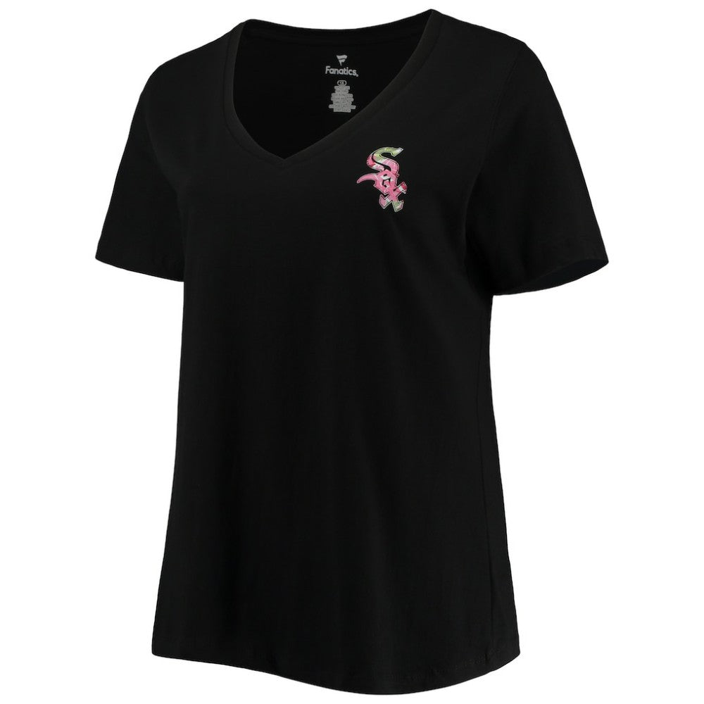 Chicago White Sox Women's Plus Size #1 Mom 2-Hit V-Neck T-Shirt - Black
