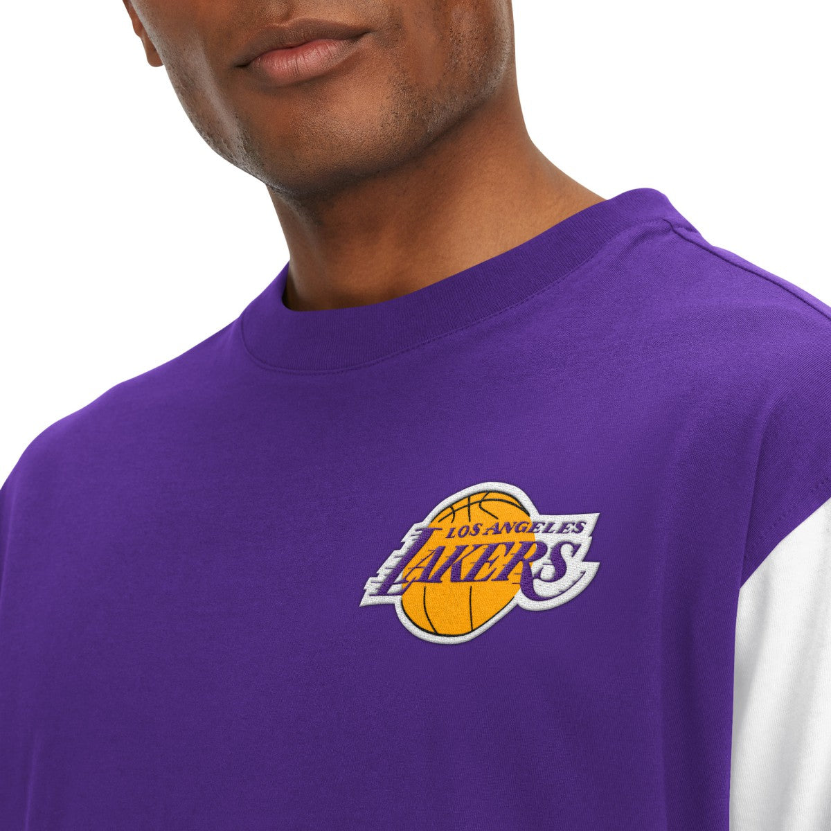 Los Angeles Lakers Tommy Jeans Richie Color Block Long Sleeve T-Shirt - Purple on sale