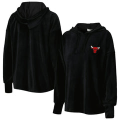 Chicago Bulls Touch Women's End Line Velour Pullover Hoodie sale - Black online