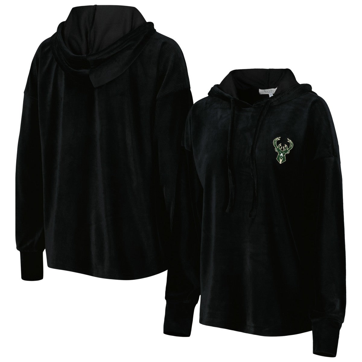 Milwaukee Bucks Touch Women's End Line Velour Pullover Hoodie - Black for sale