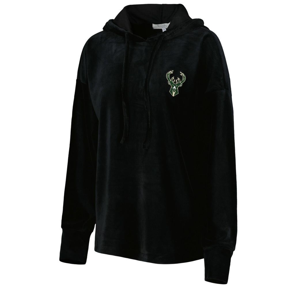 Milwaukee Bucks Touch Women's End Line Velour Pullover Hoodie - Black for sale