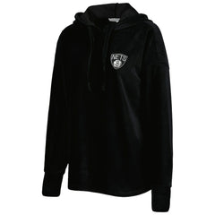 Brooklyn Nets Touch Women's End Line Velour Pullover Hoodie - Black for sale