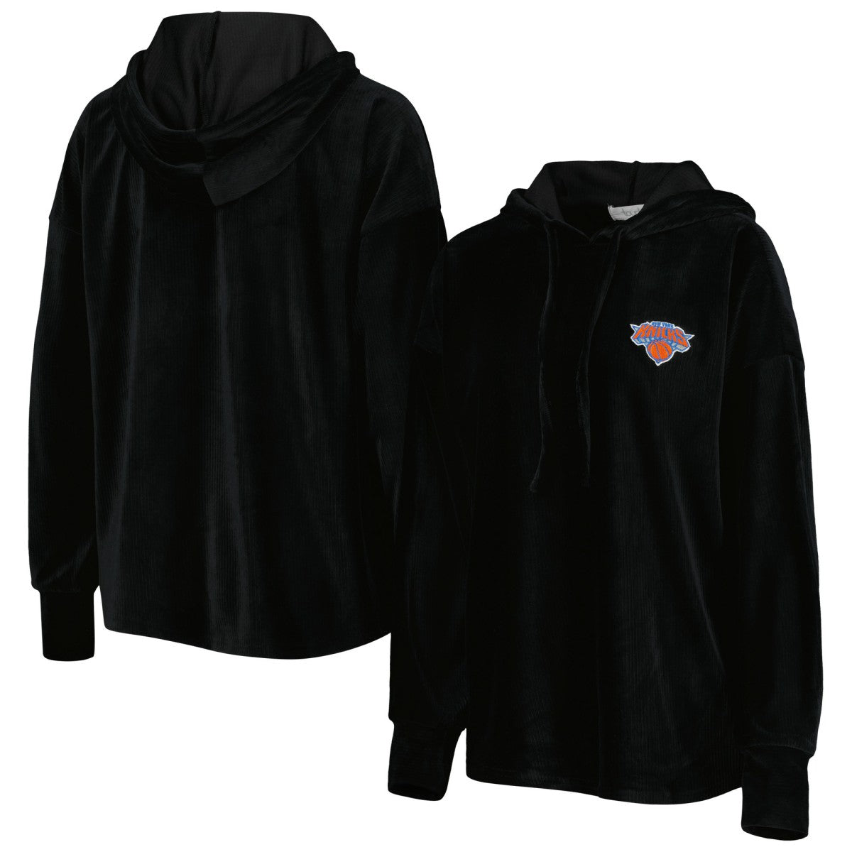 New York Knicks Touch Women's End Line Velour Pullover Hoodie - Black online