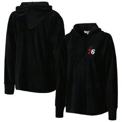 Philadelphia 76ers Touch Women's End Line Velour Pullover Hoodie - Black online
