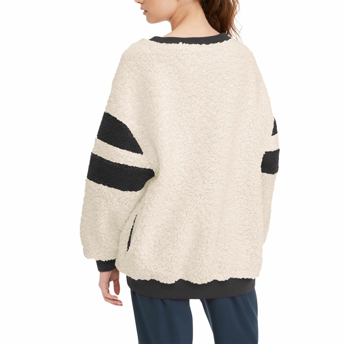 Los Angeles Lakers Tommy Jeans Women's Mindy Sherpa Pullover Sweatshirt - Oatmeal/Black discount