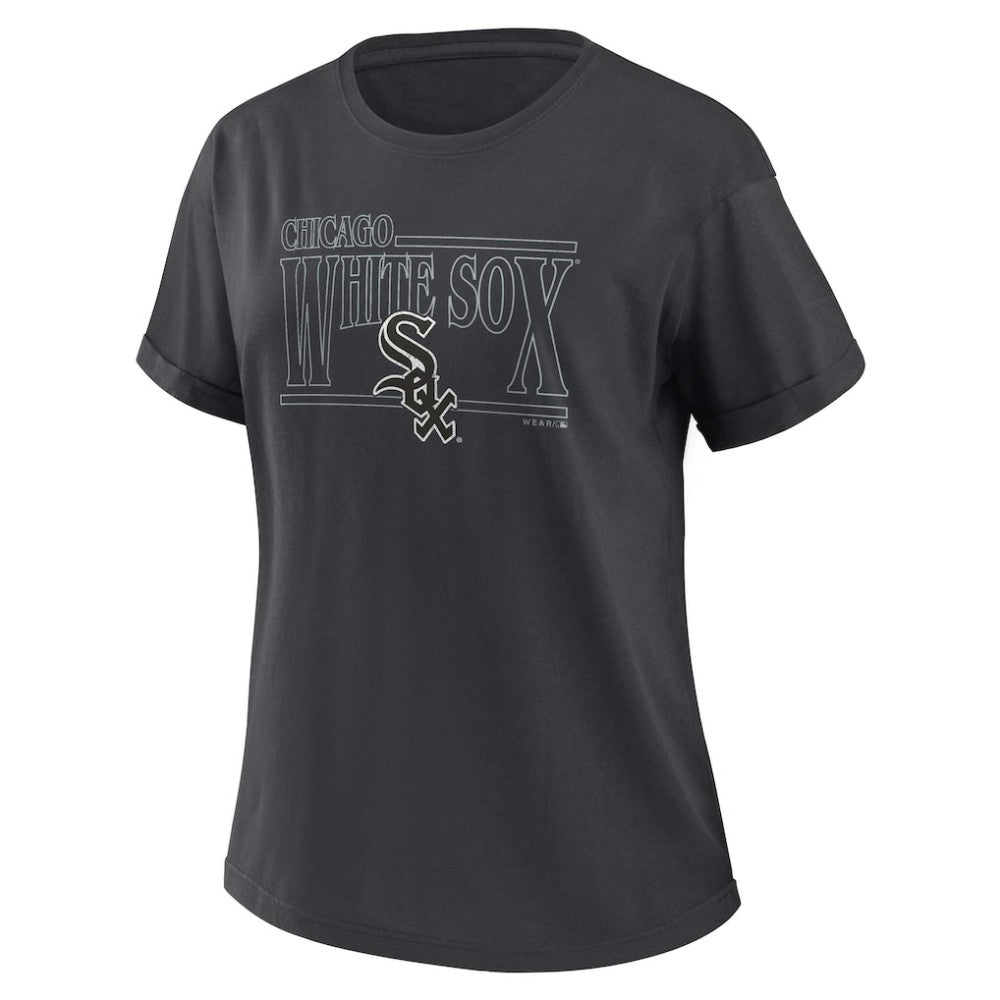 Chicago White Sox WEAR by Erin Andrews Women's Oversized Boyfriend T-Shirt - Charcoal