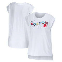 Boston Red Sox WEAR by Erin Andrews Women's Greetings From T-Shirt - White