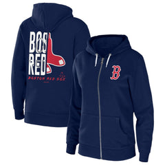 Boston Red Sox WEAR by Erin Andrews Women's Sponge Fleece Full-Zip Hoodie - Navy