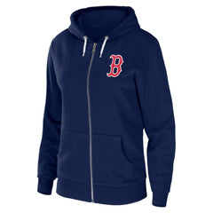 Boston Red Sox WEAR by Erin Andrews Women's Sponge Fleece Full-Zip Hoodie - Navy