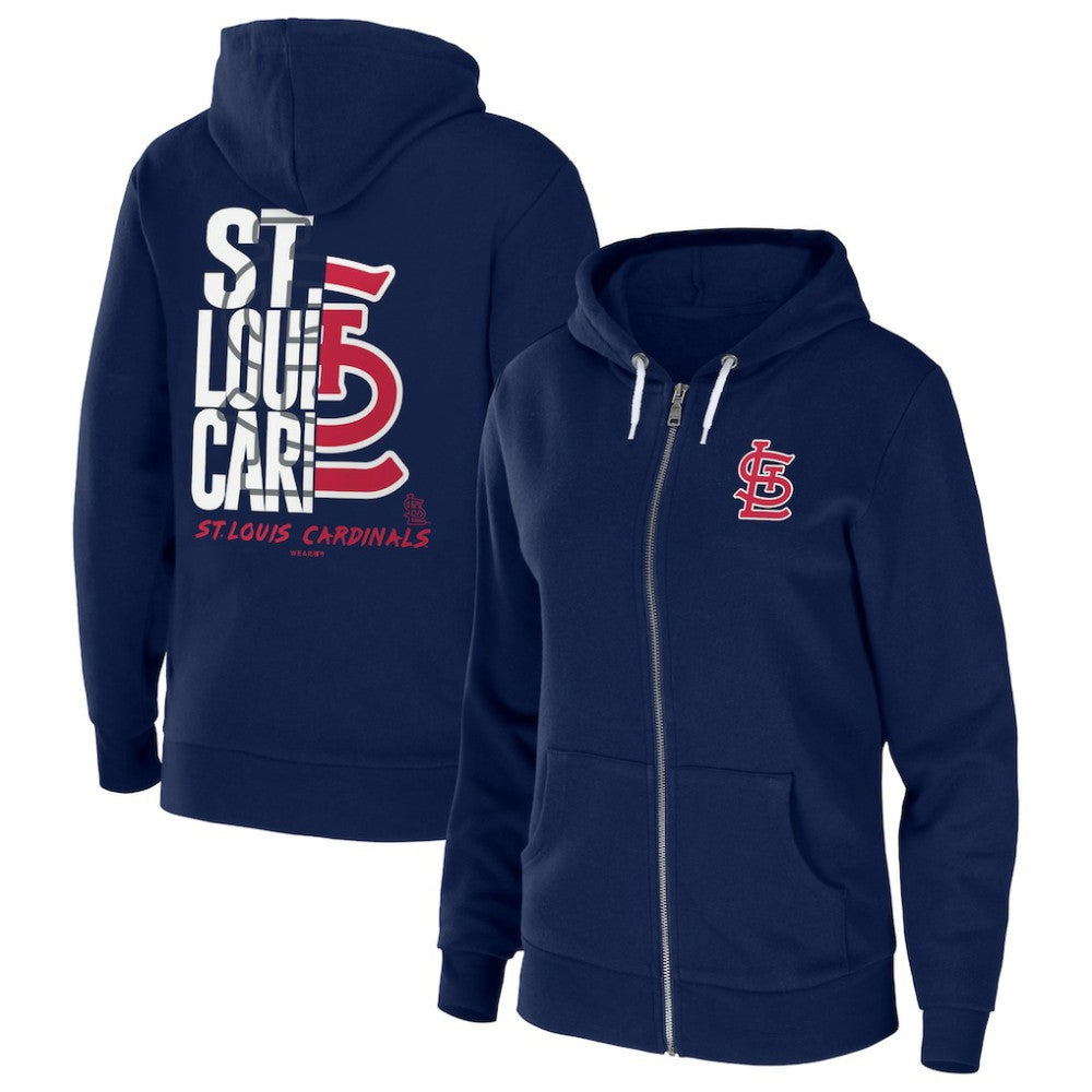 St. Louis Cardinals WEAR by Erin Andrews Women's Sponge Fleece Full-Zip Hoodie - Navy