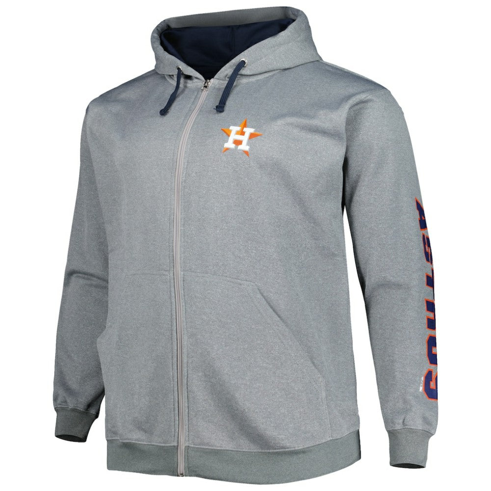 Houston Astros Profile Big & Tall Pullover Hoodie - Ash