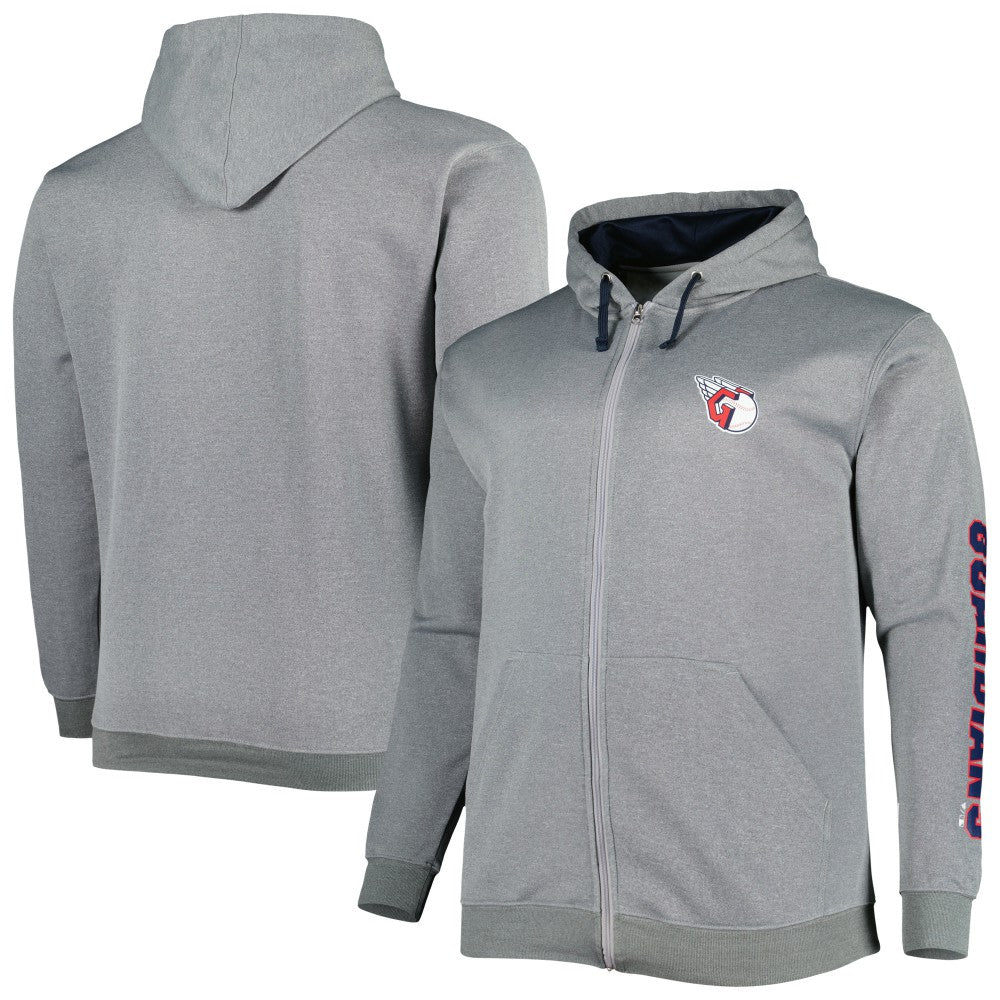 Cleveland Guardians Profile Big & Tall Pullover Hoodie - Ash
