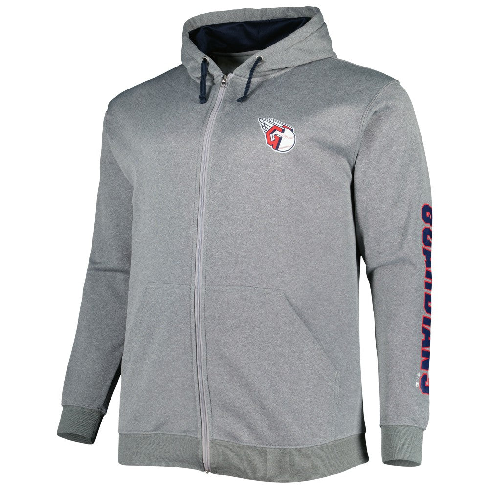 Cleveland Guardians Profile Big & Tall Pullover Hoodie - Ash
