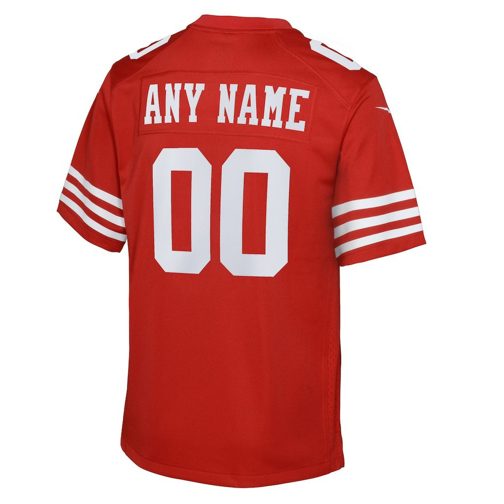 San Francisco 49ers Youth Game Custom Jersey - Scarlet | Nike outlet