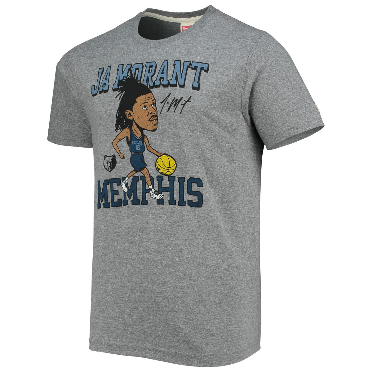 Ja Morant Memphis Grizzlies Homage Caricature Tri-Blend T-Shirt - Heathered Gray for sale
