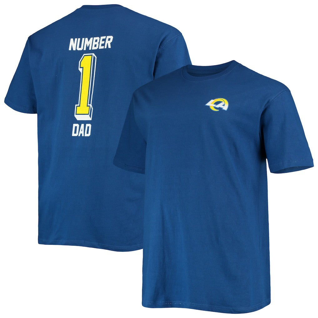 Los Angeles Rams Big & Tall #1 Dad 2-Hit T-Shirt - Royal discount