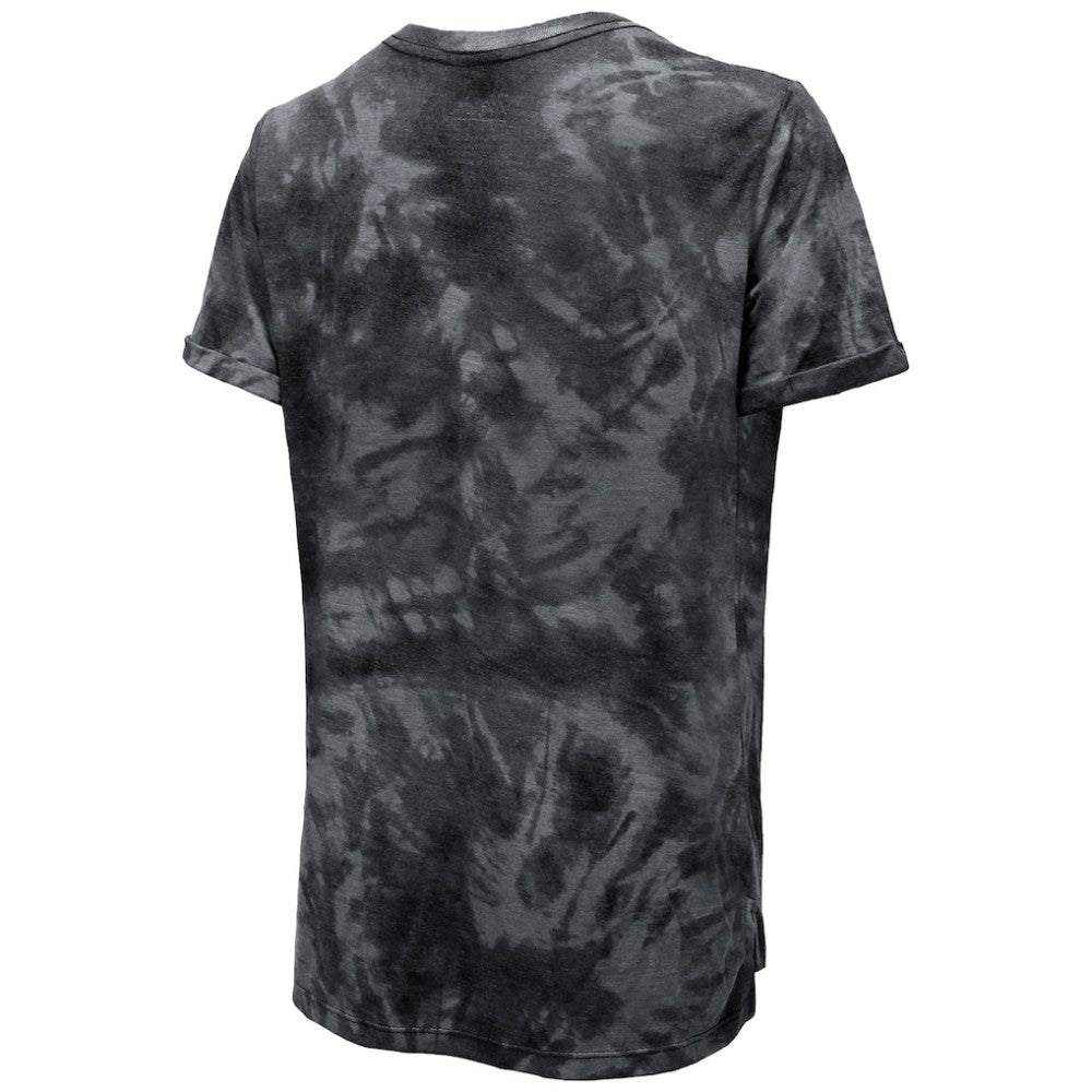 Chicago Blackhawks Majestic Threads Women's Boyfriend Tie-Dye Tri-Blend T-Shirt Black