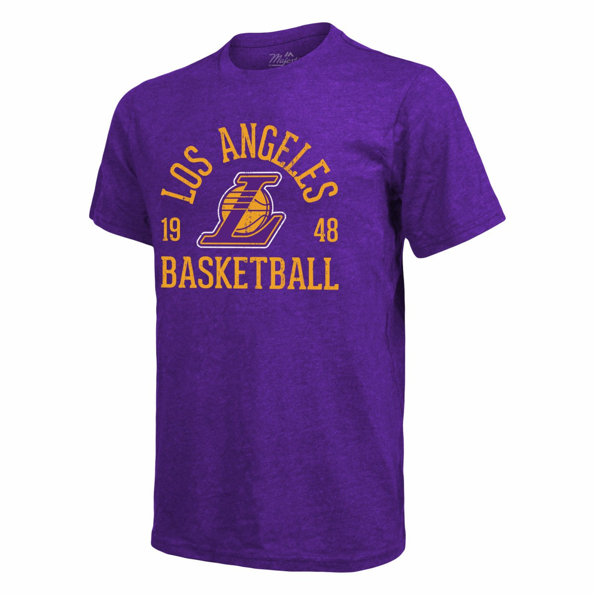 Los Angeles Lakers Majestic Threads Ball Hog Logo Tri-Blend T-Shirt - Heathered Purple online