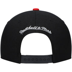 Philadelphia 76ers Hardwood Classics Low Big Face Snapback Hat - Black/Red | Mitchell & Ness for sale