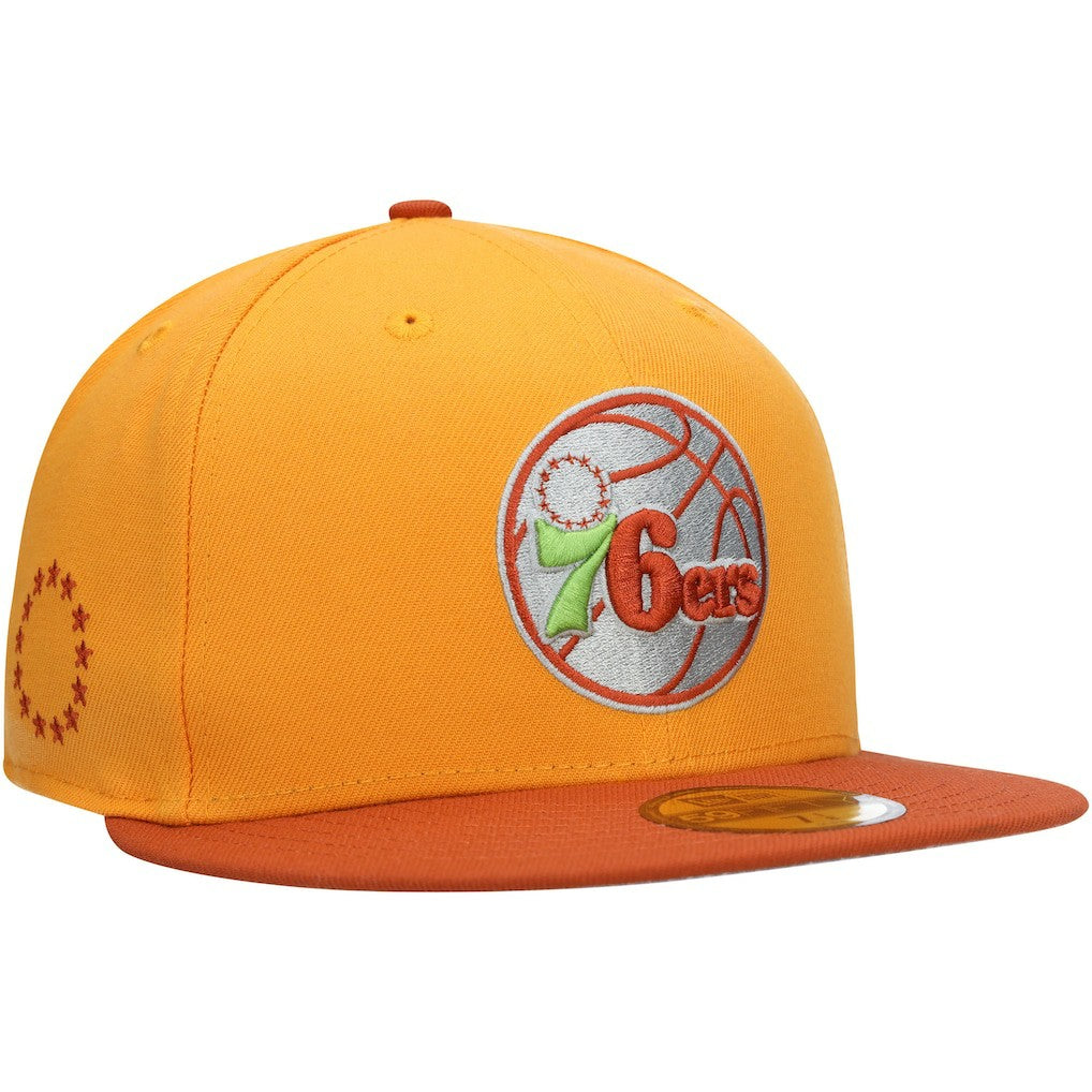 Philadelphia 76ers 59FIFTY Fitted Hat - Gold/Rust | New Era online