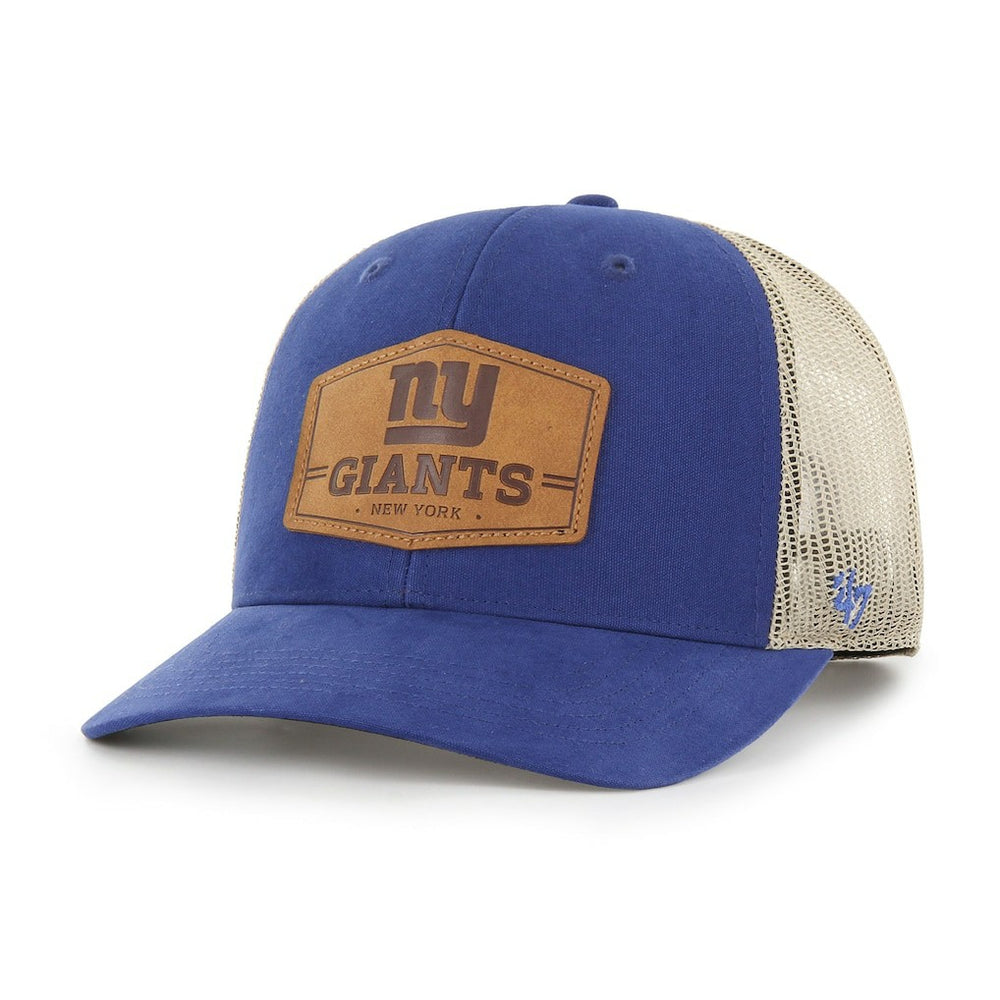 New York Giants '47 Rawhide Trucker Adjustable Hat - Royal/Natural for sale