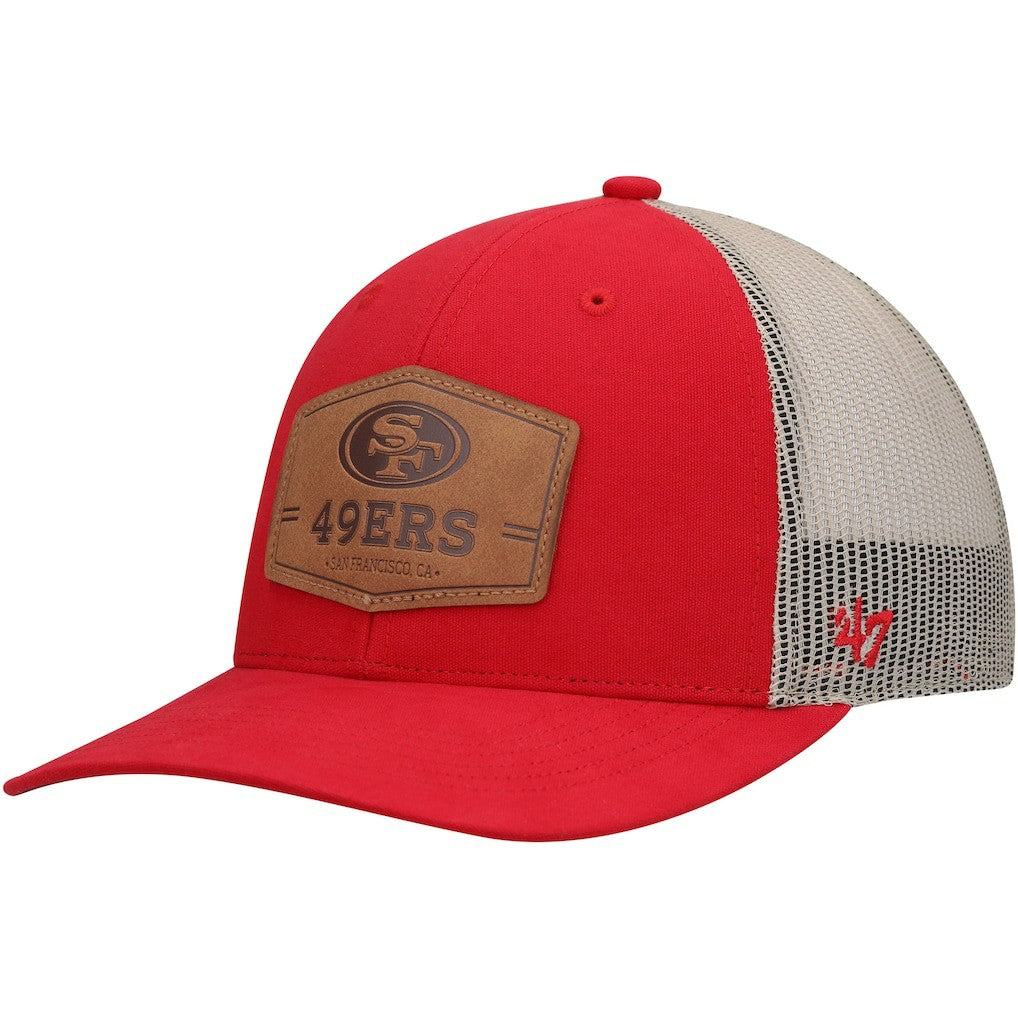 San Francisco 49ers '47 Rawhide Trucker Adjustable Hat - Scarlet/Natural discount