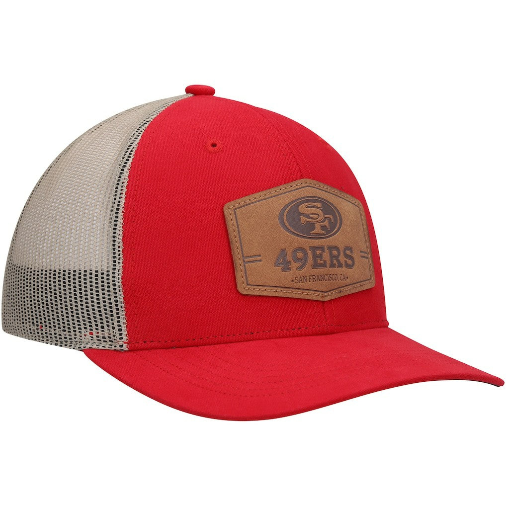 San Francisco 49ers '47 Rawhide Trucker Adjustable Hat - Scarlet/Natural discount